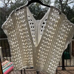 Elegant hand crocheted White Sweater vest